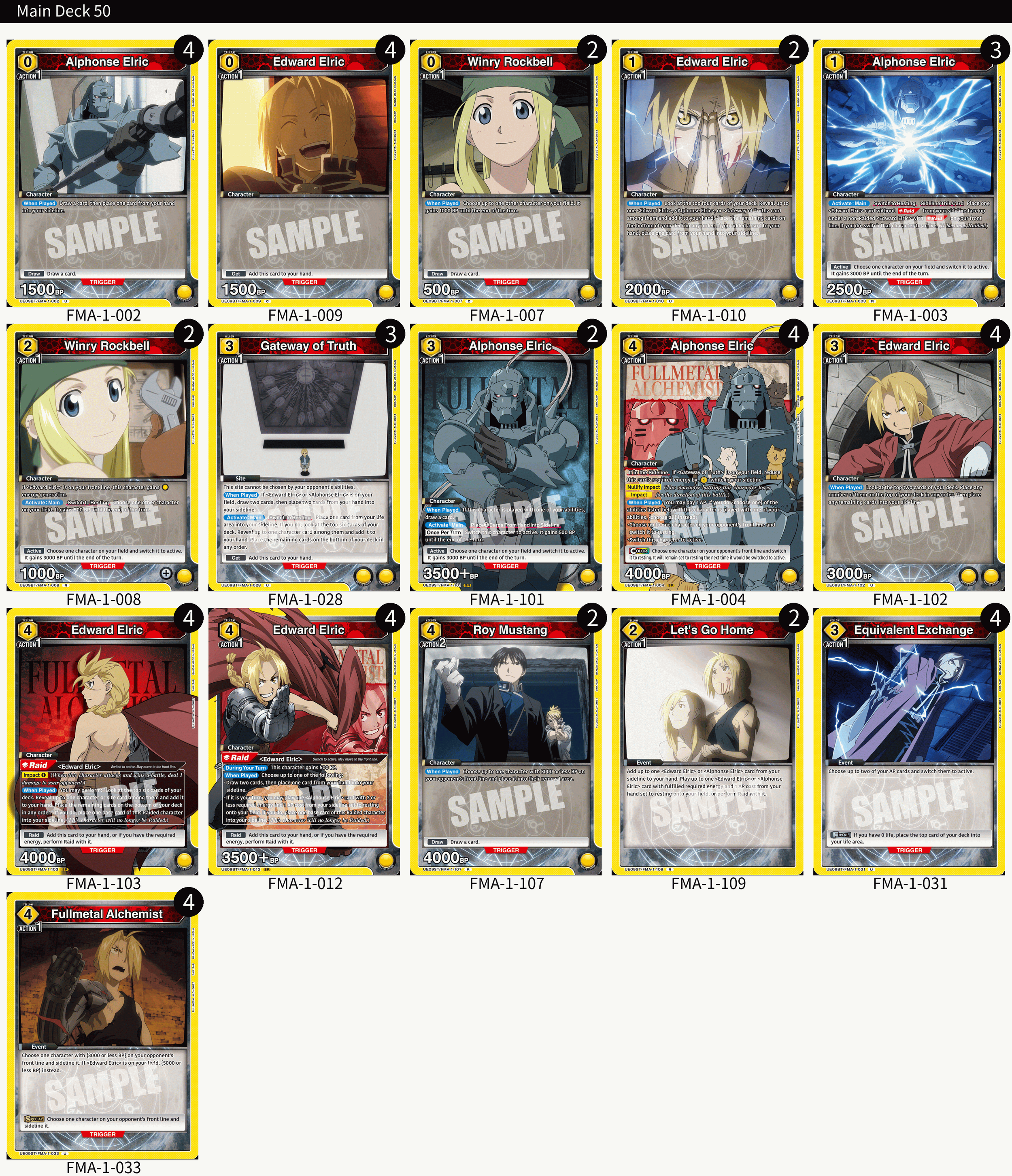 UNION ARENA: Fullmetal Alchemist Yellow Elric Bros Deck — Joseph